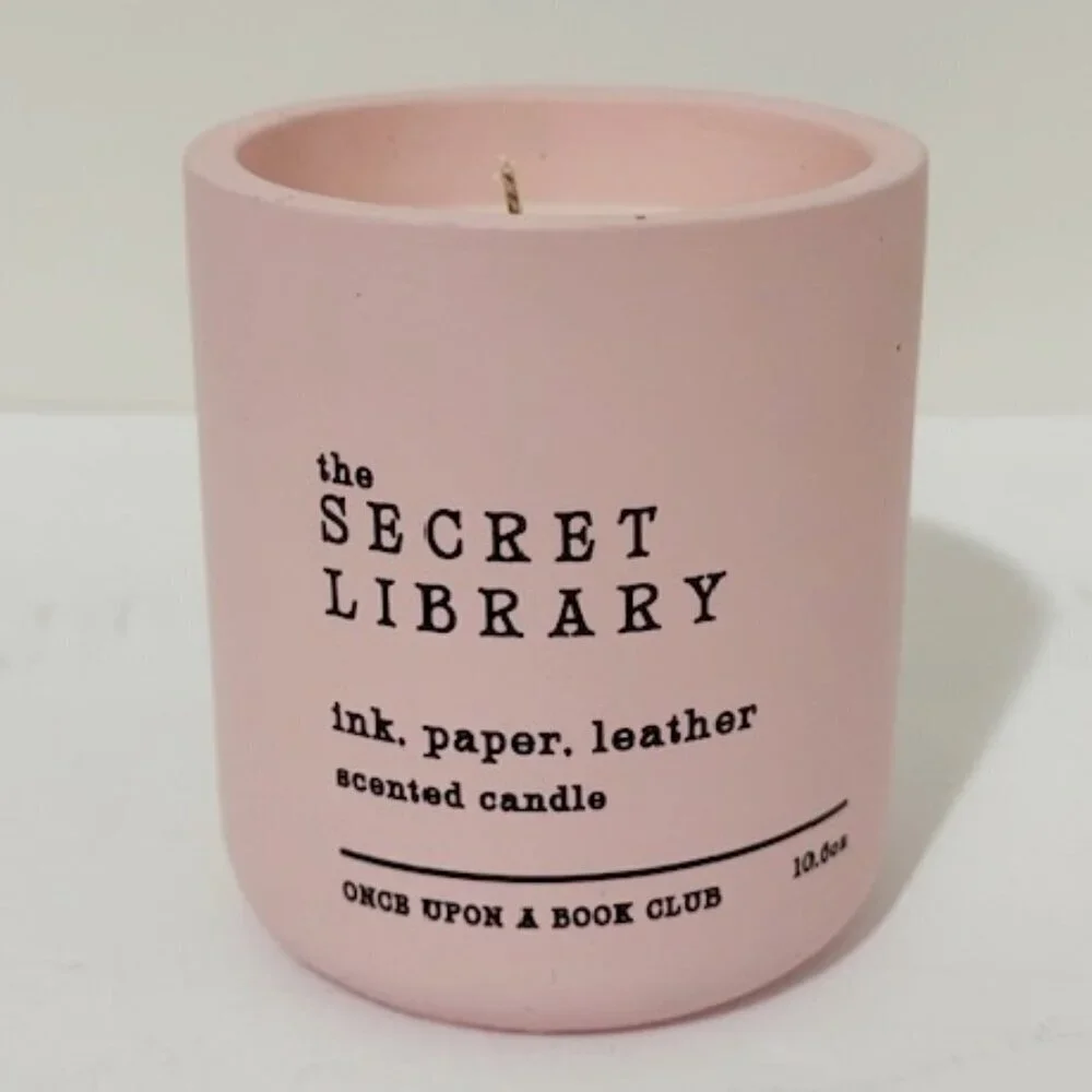 Once Upon A Book Club The Secret Library Ink Paper Leather Scented Candle 10.6oz